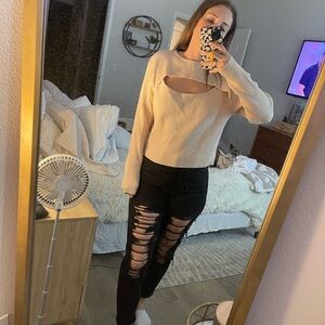 Pink Lily Cut Out Sweater